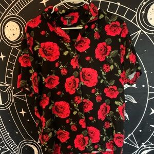 Forever 21 Rose Button-Up Tee